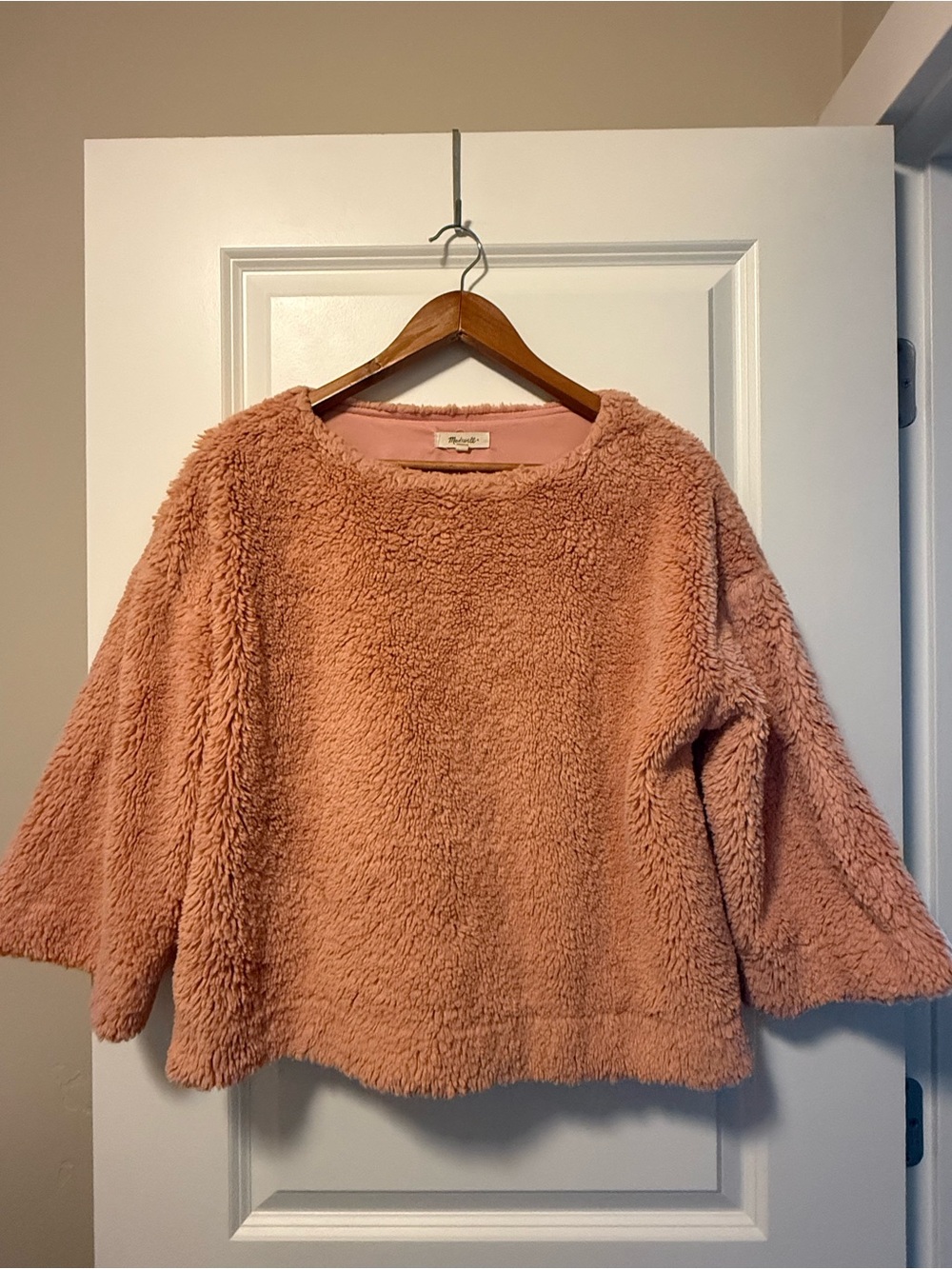 Madewell Plush Scoop-Neck Sweater in Dusty Rose
